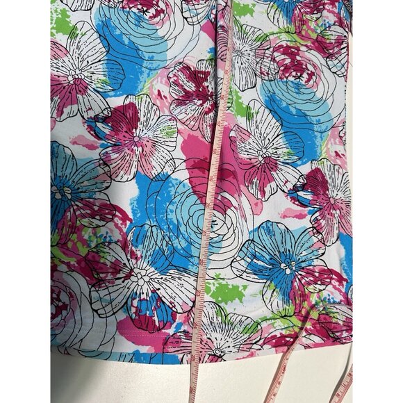 IBKUL Woman 2XL Long Sleeve Mock Neck Shirt Top Floral Stretch Golf Pickleball - Picture 7 of 7